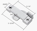 White Sliding Window Lock; 2-1/4 Screw Holes 3/8 Latch Projection - Bulk Pack