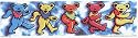 Grateful Dead - 5 Jerry Bears in a Row on Blue Tie Dye - Sticker / Decal