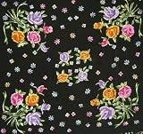 Silk Embroidery Piano Shawl: Black with Colorful Flamenco Floral 63