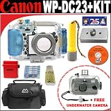 Canon WP-DC23 Waterproof Case for Canon Powershot SD770IS Digital Cameras + FREE Intova 35mm Daylight Sports Utility Waterproof Camera + Canon WWDC1 Weight for Waterproof and All Weather Cases + Deluxe DB ROTH Accessory Kit