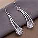 925 Silver Stud Earings Three Wire With Zircon