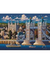 Toy: Dowdle Folk Art London Tower Bridge 500pc 16x20  Puzzles - Dowdle Folk