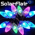 SolarFlair LED, solar-powered string lights (50 Pendant style red, green and blue lights)