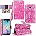 S6 Edge+ Case, Galaxy S6 Edge Plus Case, Cellularvilla Wallet [Stand View] [Slim Fit] Premium PU Leather Wallet Flip Cover [Card Slots] for Samsung Galaxy S6 Edge+ / S6 Edge Plus (Black Pink Flower)