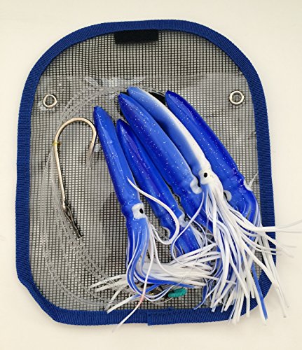 Shell Squid Daisy Chain - Blue/White - 1pc - w/Single Lure Bag - Item # 220