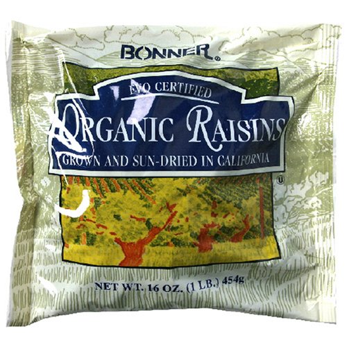 Bonner Organic Raisins, 16-Ounce Bag (Pack of 6) by Bonner