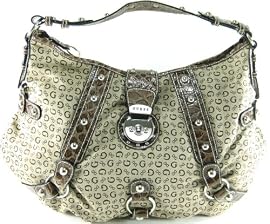 Guess Pisa Oversized Shoulder Sack in Mocha (GUESS HANDBAGS, PURSES, BAGS)