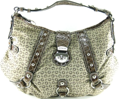 Guess Pisa Oversized Shoulder Sack in Mocha (GUESS HANDBAGS - PURSES - BAGS)