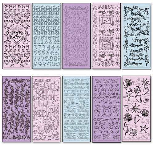 Imagen 2 de Folia 1212 - Pegatinas con relieve de corazones y formas (10 láminas) [Importado de Alemania]