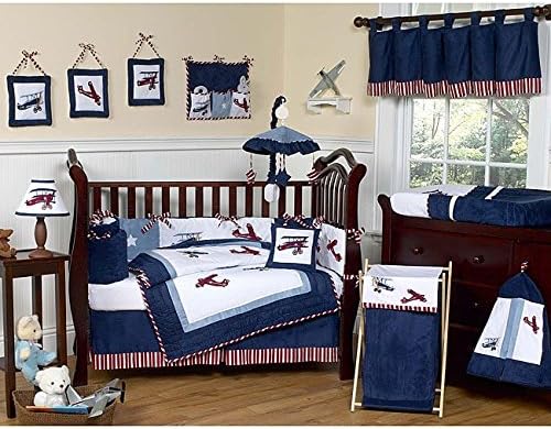 Sweet Jojo Aviator 9-piece Elegant Crib Bedding Set