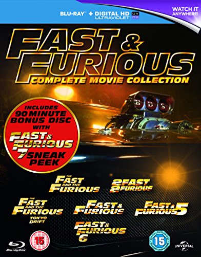Fast & Furious 1-6 (includes sneak peek of Fast & Furious 7) [Blu-ray] [2015]