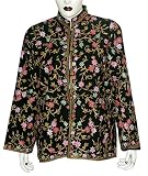 Womens Jacket Vests Outerwear Wool Fabric Hand Embroidery Evening Dress Size L