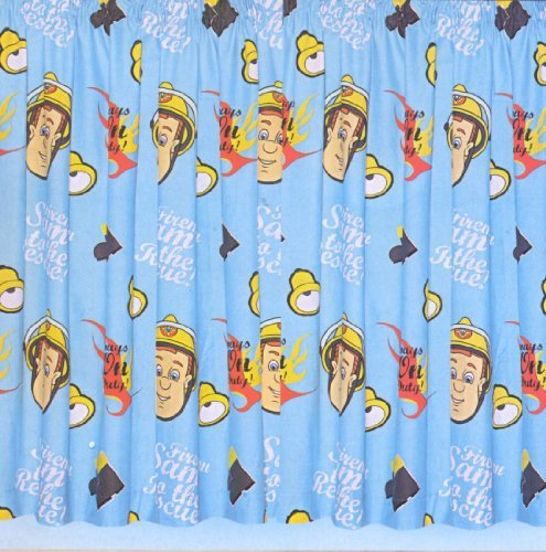 Fireman Sam Hero Blue Curtains Pair 66 x 54 OFFICIAL