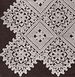 Vintage Crochet PATTERN to make - Block Lace Motif Flower Pillow Tablecloth Bedspread. NOT a finished item. This is a pattern and/or instructions to make the item only.