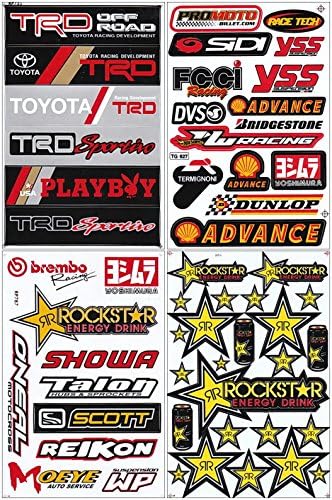 Lot of 4 Sheets, Rockstar Energy Sticker Car Racing Motorcross Decal Motorcycle Truck Graphic Logo Bicycle Bike Stickers