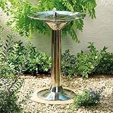 Solar Vogelbrunnen Edelstahl
