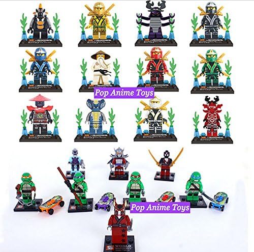 20pcs/lot DIY ABS Ninja Minifigures Ninja Turtles Bricks Compatible With Lego Building Blocks