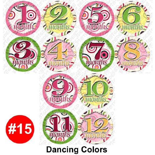 DANCE COLORS Baby Month Onesie Stickers Baby 