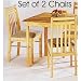 Kitchen & Housewares : Set of 2 Natural Finish Dining Side Chairs