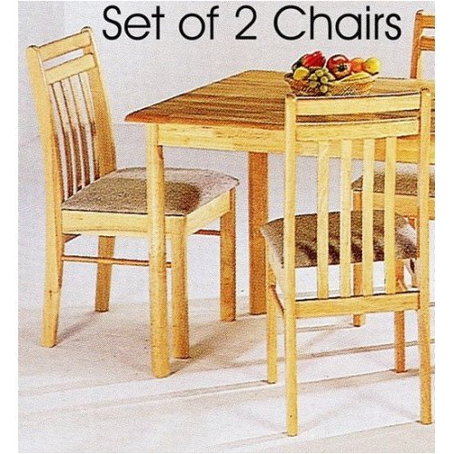 Childrens Toyshop  Kitchen & Housewares : Set of 2 Natural Finish Dining Side Chairs