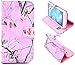 Galaxy S4 Case, Tree Camo Flip Wallet Credit ID Card Slot Holder Phone Case With Stand --Retail Package W Screen Protector --Pink