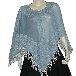 Wool Ponchos Dress in Jacquard Design 40 x 40 inches (pnch250)
