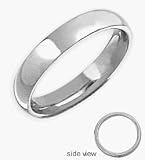 Platinum 5mm Comfort Fit Half Round High Polish Wedding Ring - 10