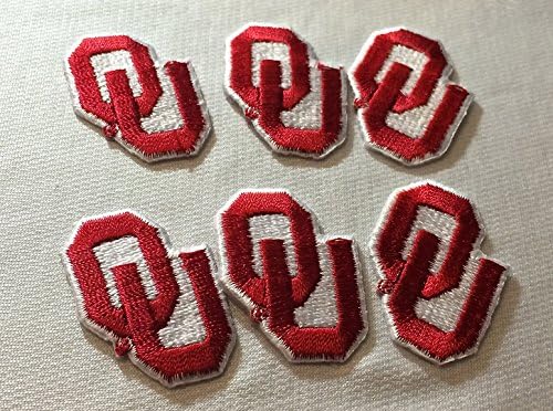 6 Small Oklahoma Sooners embroidered Iron on patch set sew on patches SHips from USA