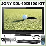 Sony Bravia S-Series KDL-40S5100 40-Inch 1080p LCD HDTV + Sony DVD Player + TV Accessory Kit