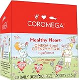 Coromega Healthy Heart, Omega-3 and Coenzyme Q10 Supplement, 30-Count Squeeze Packets