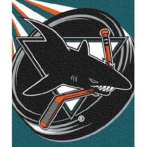 San Jose Sharks 50x60 Puck Super Plush Throw by 