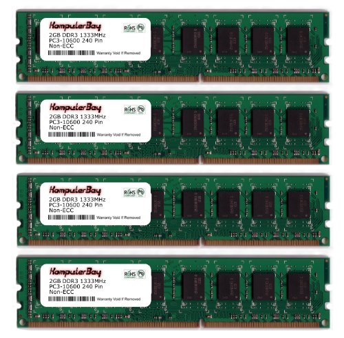 Komputerbay 8GB (4x 2GB) DDR3 DIMM 240 Pin 1333MHz PC3-10666 for ASRock P43Twins1600 8 GB