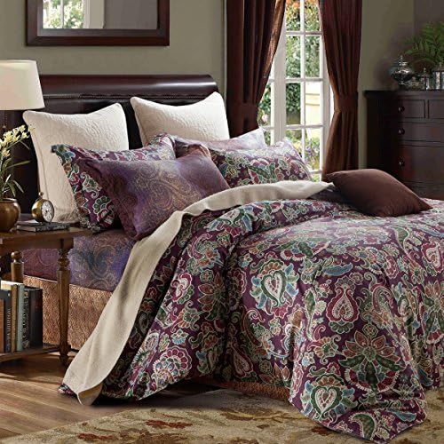 Maximize YFP-113 4-Piece Bed Sheet Set, 100% Pure Cotton with 200 Thread Count, Twill Woven, Printed Paisley Patterns, Wrinkle, Fade &amp; Stain Resistant, Queen Size