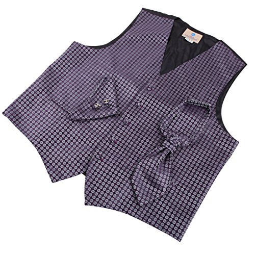 YGB1B04 Multi Patterned Gift Ideas Vest Cufflinks Hanky Ascot Tie By Y&G