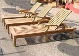 New Steamer Teak Multi Position Sun Chaise Lounger