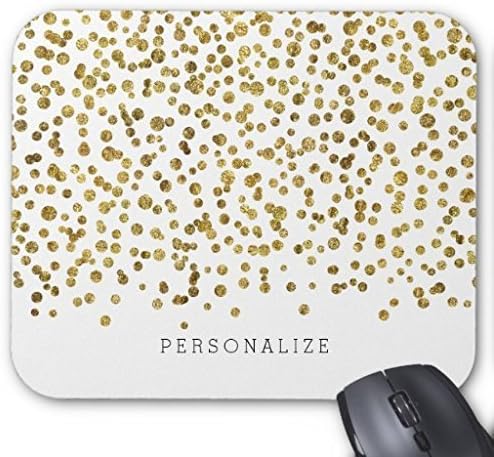 Rectangle Gaming Mousepad Gold Glam Confetti Mouse Pad