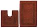 COTTON CRAFT - 2 Piece Reversible Bath Rug Set - Sienna -Pure Cotton Super Soft - Larger Rug is 21x32 Oblong and Second Rug is Contour 21x20