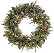 30" Pre-Lit Green River Spruce Artificial Christmas Wreath - Clear Lights