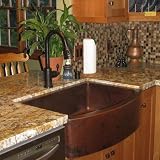 33 Copper Hammered Kitchen Rounded Apron Single Basin Sink