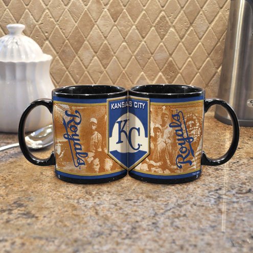 MLB Kansas City Royals 11-Ounce Black Nostalgic Mug (2 Pack)
