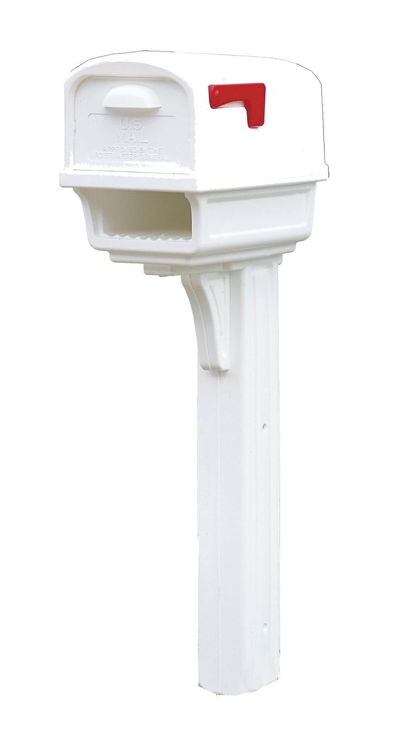 NEW Large Plastic Mailbox, Post Mail Box Front Rear Door Sturdy