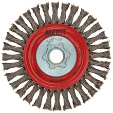 Norton Stringer Bead Knot Wire Brush, Carbon Bristles, 0.020" Wire Size, 5/8"-11 Arbor, 4" Diameter (Pack of 1)