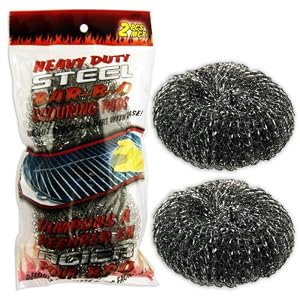 Heavy-Duty Steel Wool Barbecue Grill Cleaner Pads by 