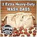 NaturOli Soap Nuts Wash Bags (Set of 3) Large, Extra-heavy-duty, Muslin, Double-Draw. UNPRINTED! No inks to come off in your wash.