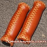 Velo Vinyl Leather Grips - Brown, for 7/8" handle bars of beach cruiser bikes