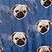 Lovely Pug Dog Printing Long Soft Voile Scarfs Scarves - Ming blue