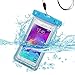 Samsung Galaxy Grand Prime G530 Case, Galaxy Grand Prime Waterproof Snowproof Dry Money Bag by iViva Hiking Boating Swimming Fishing (Blue Lightning Waterproof)