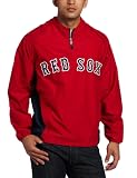 MLB Men's Boston Red Sox Gamer Jacket Long Sleeve 1/4 Zip V-Neck Gamer Jacket (Pro Scarlet/Pro Navy, Large)