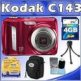 Kodak EasyShare C143 12MP Digital Camera w/ 3X Optical Zoom, 2.7" LCD (Red) ....