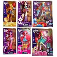 My Little Pony Friendship is Magic Equestria Girls Mane 6 Fashion Dolls Collection: Applejack, Rainbow Dash, Rarity, Pinkie Pie, Twilight Sparkle, Fluttershy
